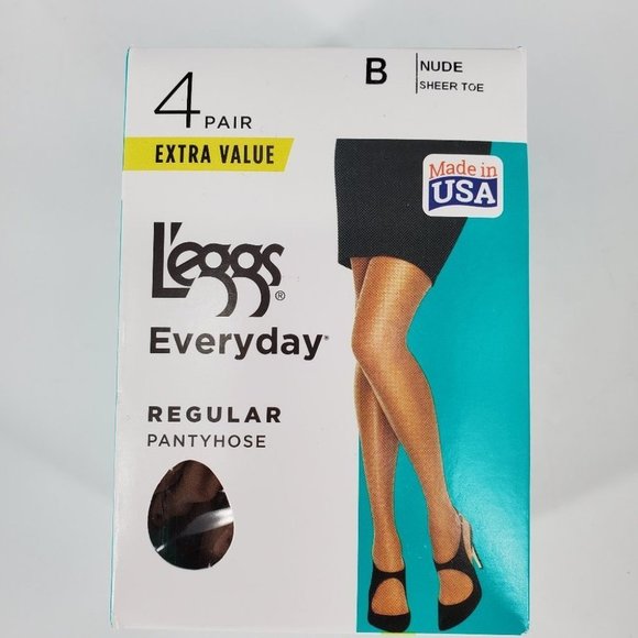 L'eggs Everyday Nude Pantyhose 4 pair NEW in Box! - Picture 1 of 5